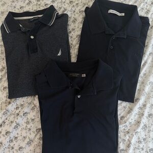 3 Men’s Navy Polos - Size Large